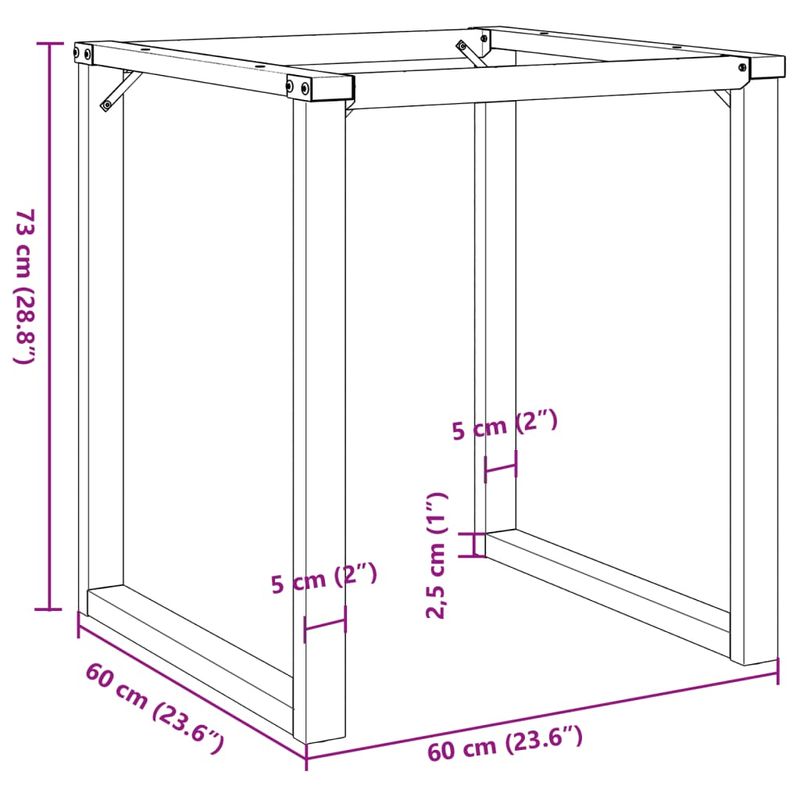 Casa si Gradina - Mobilier - Feronerie si accesorii mobila - Picioare Masuta de cafea O-Frame 60x60x73 cm Fonta - Infinity.ro