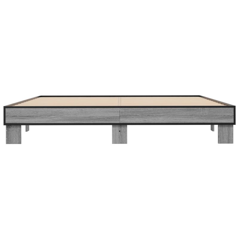 Casa si Gradina - Mobilier - Paturi si accesorii - Paturi - Cadru de pat, gri sonoma, 160x200 cm, lemn prelucrat si metal - Infinity.ro