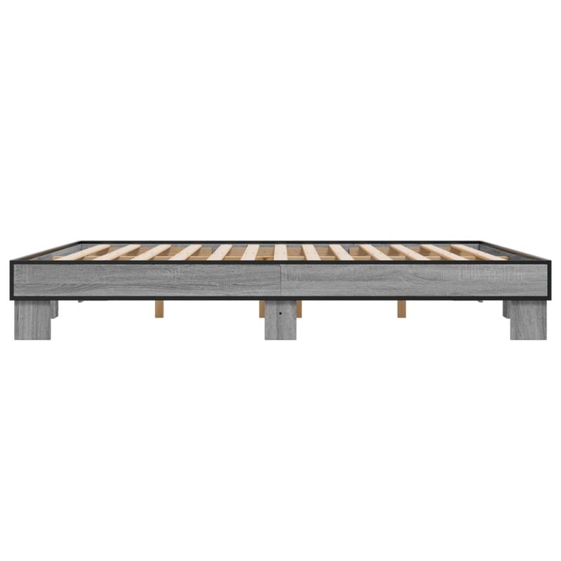 Casa si Gradina - Mobilier - Paturi si accesorii - Paturi - Cadru de pat, gri sonoma, 160x200 cm, lemn prelucrat si metal - Infinity.ro