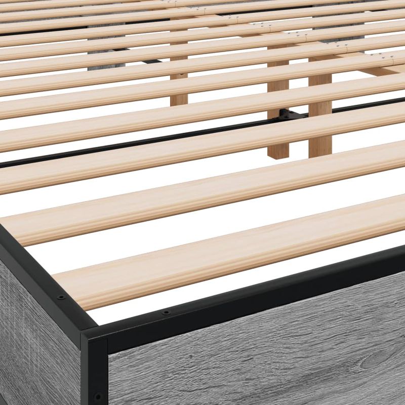 Casa si Gradina - Mobilier - Paturi si accesorii - Paturi - Cadru de pat, gri sonoma, 160x200 cm, lemn prelucrat si metal - Infinity.ro