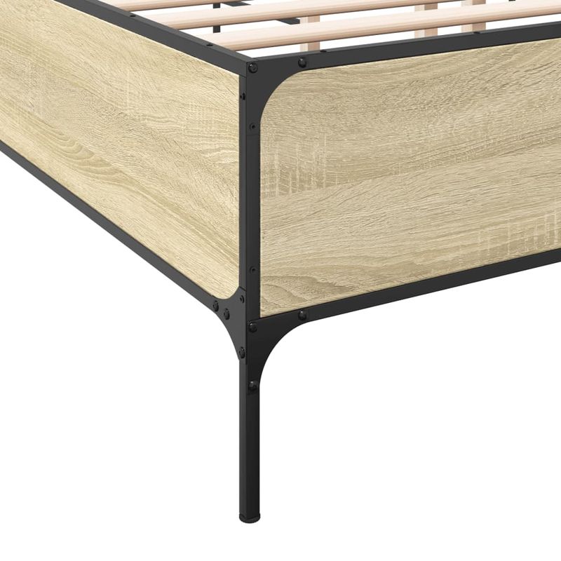 Casa si Gradina - Mobilier - Paturi si accesorii - Paturi - Cadru de pat, stejar sonoma, 140x190cm, lemn prelucrat si metal - Infinity.ro