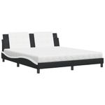 Casa si Gradina - Mobilier - Paturi si accesorii - Paturi - Pat cu saltea, alb si negru, 180x200 cm, piele ecologica - Infinity.ro
