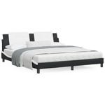 Casa si Gradina - Mobilier - Paturi si accesorii - Paturi - Pat cu saltea, alb si negru, 180x200 cm, piele ecologica - Infinity.ro