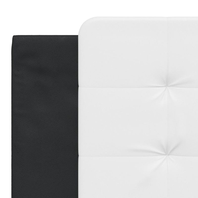 Casa si Gradina - Mobilier - Paturi si accesorii - Paturi - Pat cu saltea, alb si negru, 180x200 cm, piele ecologica - Infinity.ro