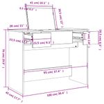 Casa si Gradina - Mobilier - Comode si corpuri - Masute de toaleta - Masa de toaleta cu oglinda, alb, 100x45x76 cm - Infinity.ro