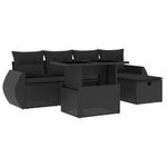 Casa si Gradina - Gradina si terasa - Mobilier exterior - Seturi mobila gradina - Set mobilier de gradina cu perne, 6 piese, negru, poliratan - Infinity.ro