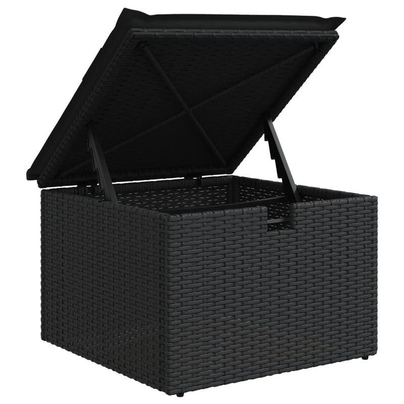 Casa si Gradina - Gradina si terasa - Mobilier exterior - Seturi mobila gradina - Set mobilier de gradina cu perne, 6 piese, negru, poliratan - Infinity.ro