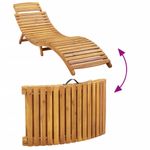 Casa si Gradina - Gradina si terasa - Mobilier exterior - Scaune si sezlonguri gradina - Sezlong cu perna, rosu, lemn masiv de acacia - Infinity.ro