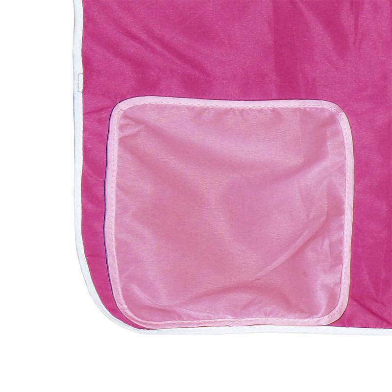 Casa si Gradina - Mobilier - Paturi si accesorii - Paturi - Pat supraetajat cu perdele, roz, 80x200 cm, lemn masiv pin - Infinity.ro