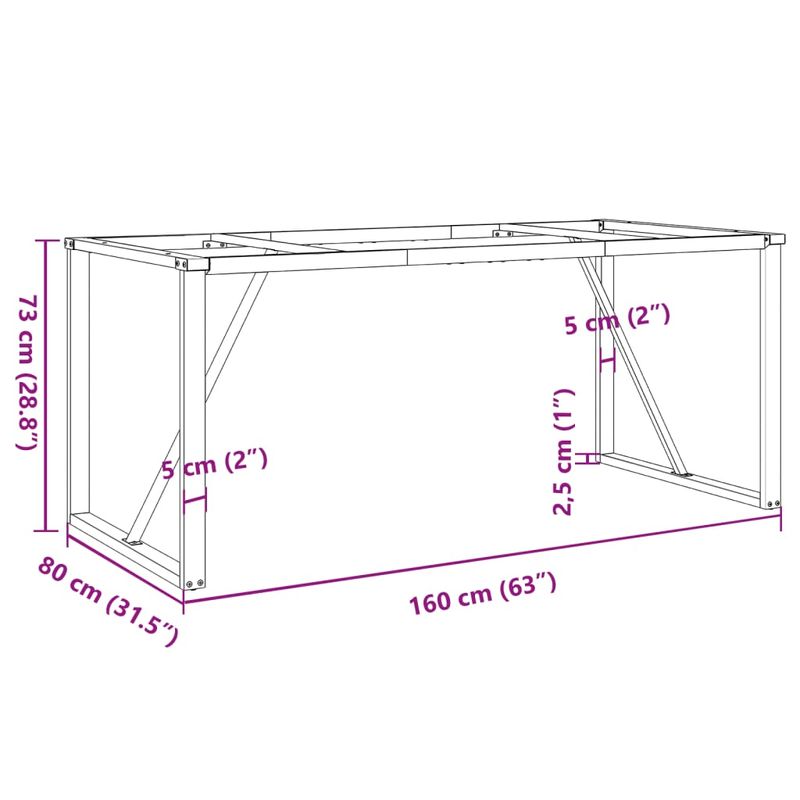 Casa si Gradina - Mobilier - Feronerie si accesorii mobila - Picioare masa de sufragerie O-Frame 160x80x73 cm Fonta - Infinity.ro