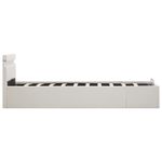 Casa si Gradina - Mobilier - Paturi si accesorii - Paturi - Cadru pat hidraulic lada si LED alb 100x200 cm piele ecologica - Infinity.ro