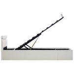 Casa si Gradina - Mobilier - Paturi si accesorii - Paturi - Cadru pat hidraulic lada si LED alb 100x200 cm piele ecologica - Infinity.ro