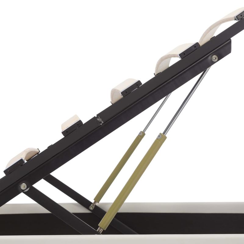 Casa si Gradina - Mobilier - Paturi si accesorii - Paturi - Cadru pat hidraulic lada si LED alb 100x200 cm piele ecologica - Infinity.ro