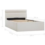 Casa si Gradina - Mobilier - Paturi si accesorii - Paturi - Cadru pat hidraulic lada si LED alb 100x200 cm piele ecologica - Infinity.ro