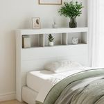 Casa si Gradina - Mobilier - Paturi si accesorii - Accesorii paturi - Tablie de pat cu LED, gri beton, 120x18,5x103,5 cm, lemn - Infinity.ro