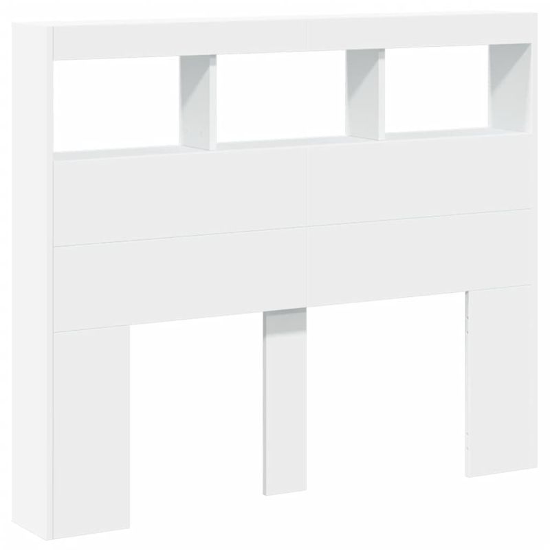 Casa si Gradina - Mobilier - Paturi si accesorii - Accesorii paturi - Tablie de pat cu LED, gri beton, 120x18,5x103,5 cm, lemn - Infinity.ro