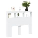 Casa si Gradina - Mobilier - Paturi si accesorii - Accesorii paturi - Tablie de pat cu LED, gri beton, 120x18,5x103,5 cm, lemn - Infinity.ro