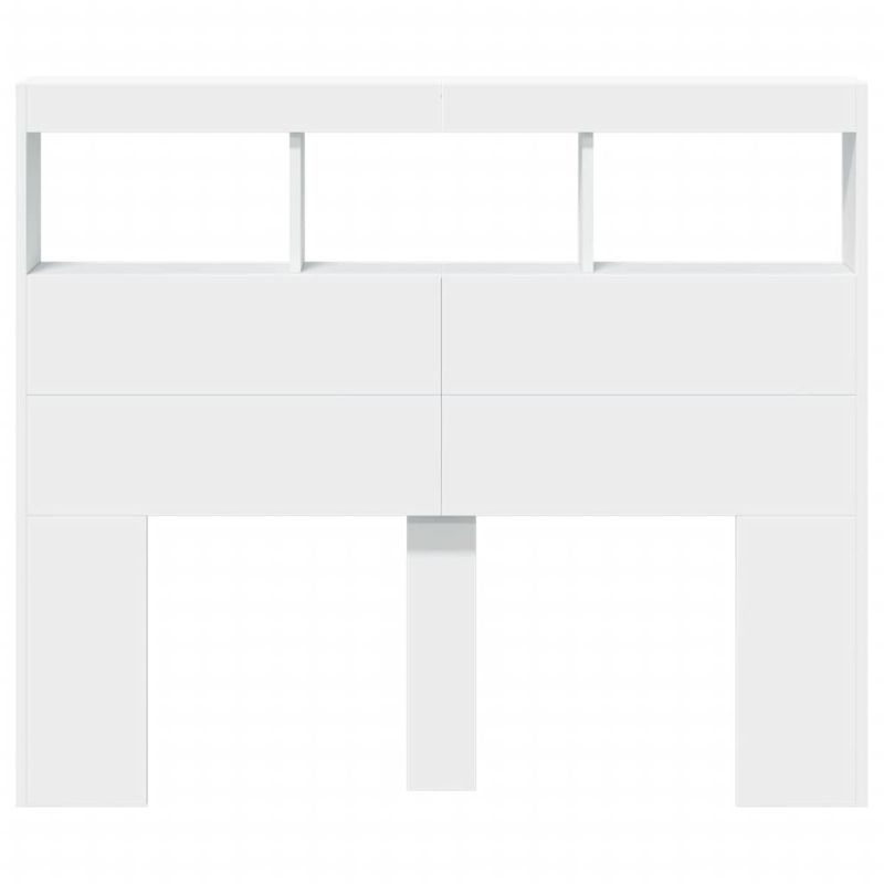 Casa si Gradina - Mobilier - Paturi si accesorii - Accesorii paturi - Tablie de pat cu LED, gri beton, 120x18,5x103,5 cm, lemn - Infinity.ro