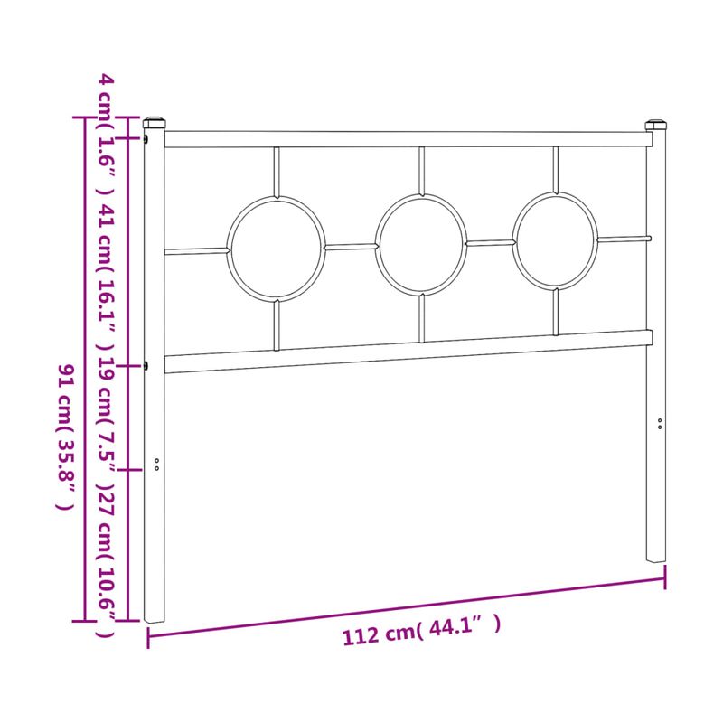 Casa si Gradina - Mobilier - Paturi si accesorii - Accesorii paturi - Tablie de pat metalica, alb, 107 cm - Infinity.ro