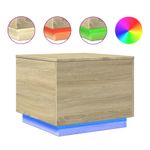 Casa si Gradina - Mobilier - Mese si birouri - Masute de cafea - Masuta de cafea cu lumini LED, stejar sonoma, 50x50x40 cm - Infinity.ro