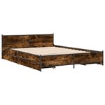 Casa si Gradina - Mobilier - Paturi si accesorii - Paturi - Cadru pat cu sertare stejar fumuriu 135x190 cm lemn prelucrat - Infinity.ro