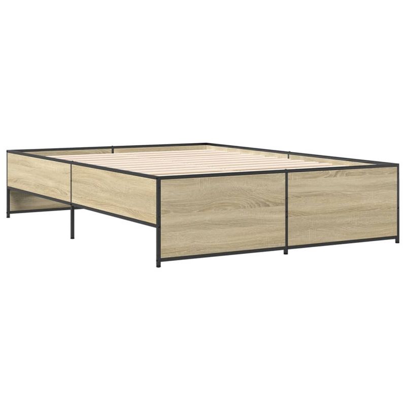 Casa si Gradina - Mobilier - Paturi si accesorii - Paturi - Cadru de pat, stejar sonoma, 120x200cm, lemn prelucrat si metal - Infinity.ro