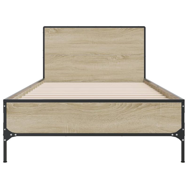 Casa si Gradina - Mobilier - Paturi si accesorii - Paturi - Cadru de pat, stejar sonoma, 90x190 cm, lemn prelucrat si metal - Infinity.ro