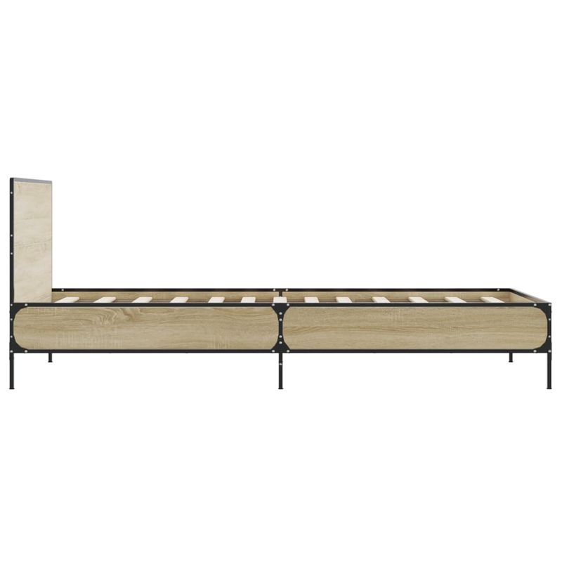 Casa si Gradina - Mobilier - Paturi si accesorii - Paturi - Cadru de pat, stejar sonoma, 90x190 cm, lemn prelucrat si metal - Infinity.ro