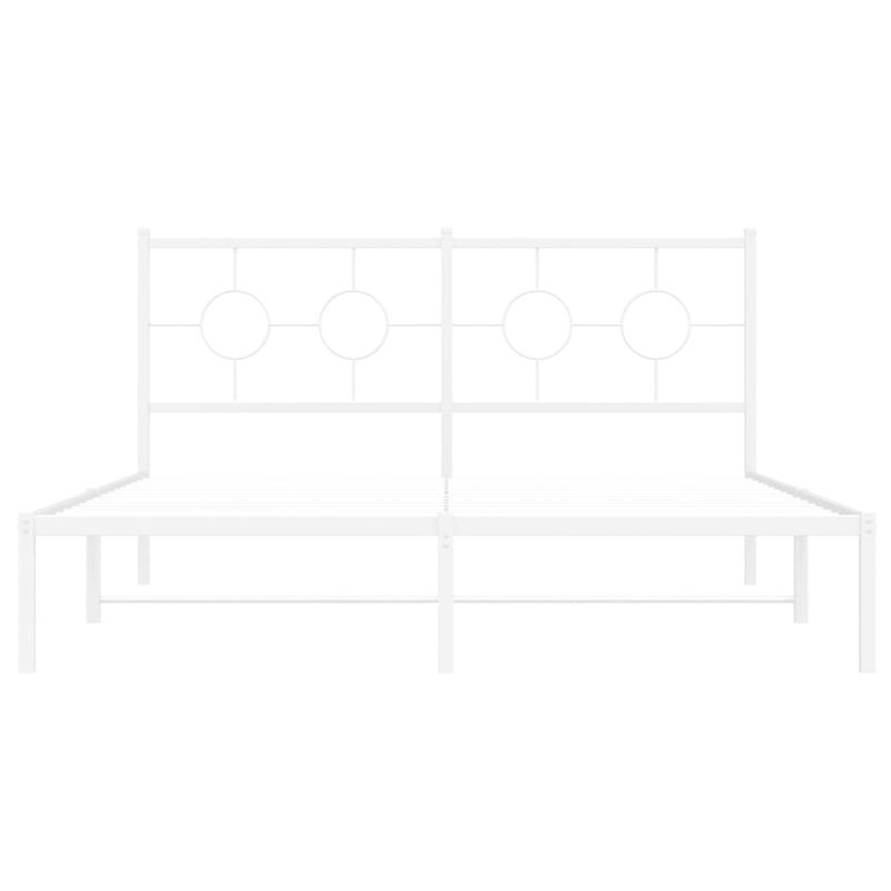 Casa si Gradina - Mobilier - Paturi si accesorii - Paturi - Cadru de pat metalic cu tablie, alb, 150x200 cm - Infinity.ro