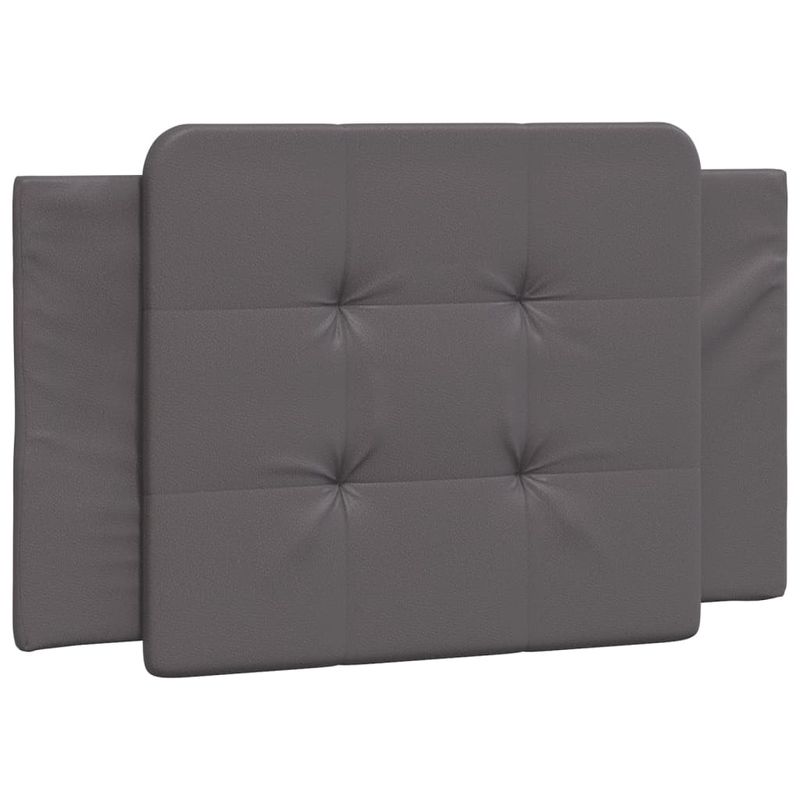 Casa si Gradina - Mobilier - Paturi si accesorii - Paturi - Pat cu saltea, gri, 90x190 cm, piele ecologica - Infinity.ro