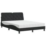 Casa si Gradina - Mobilier - Paturi si accesorii - Paturi - Pat cu saltea, negru, 140x190 cm, catifea - Infinity.ro