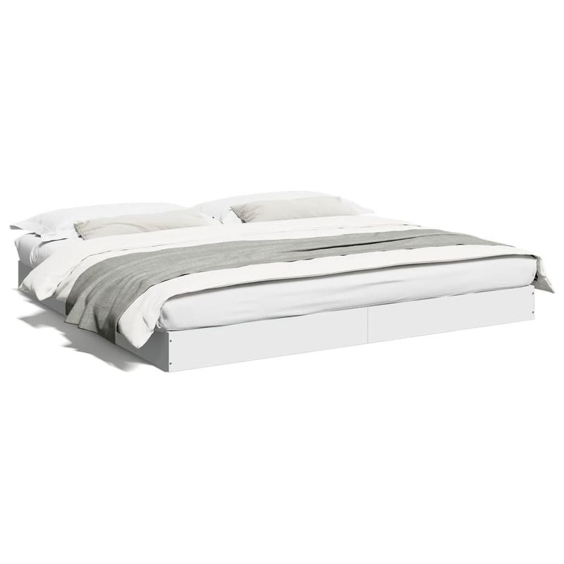 Casa si Gradina - Mobilier - Paturi si accesorii - Paturi - Cadru de pat, alb, 200x200 cm, lemn prelucrat - Infinity.ro