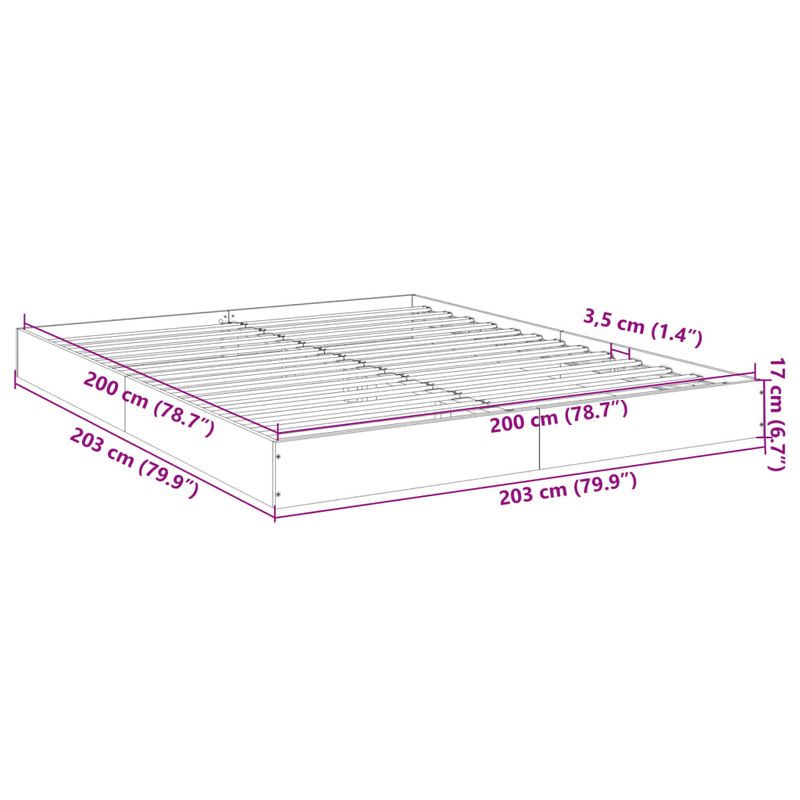 Casa si Gradina - Mobilier - Paturi si accesorii - Paturi - Cadru de pat, alb, 200x200 cm, lemn prelucrat - Infinity.ro