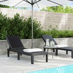 Casa si Gradina - Gradina si terasa - Mobilier exterior - Scaune si sezlonguri gradina - Sezlong, negru, 159x57x83,5 cm, polipropilena - Infinity.ro