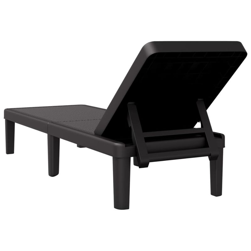 Casa si Gradina - Gradina si terasa - Mobilier exterior - Scaune si sezlonguri gradina - Sezlong, negru, 159x57x83,5 cm, polipropilena - Infinity.ro