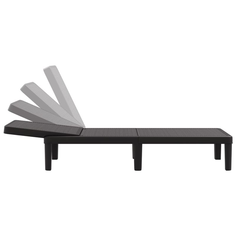 Casa si Gradina - Gradina si terasa - Mobilier exterior - Scaune si sezlonguri gradina - Sezlong, negru, 159x57x83,5 cm, polipropilena - Infinity.ro