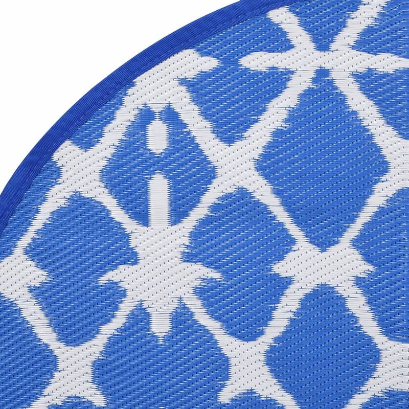 Casa si Gradina - Textile si covoare - Covoare - Covoare casa - Covor de exterior, albastru si alb, Ø200 cm, PP - Infinity.ro
