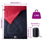 Sport si Outdoor - Camping - Saci de dormit - Sac de dormit dublu cu perne de camping, adulti, 3-4 anotimpuri - Infinity.ro