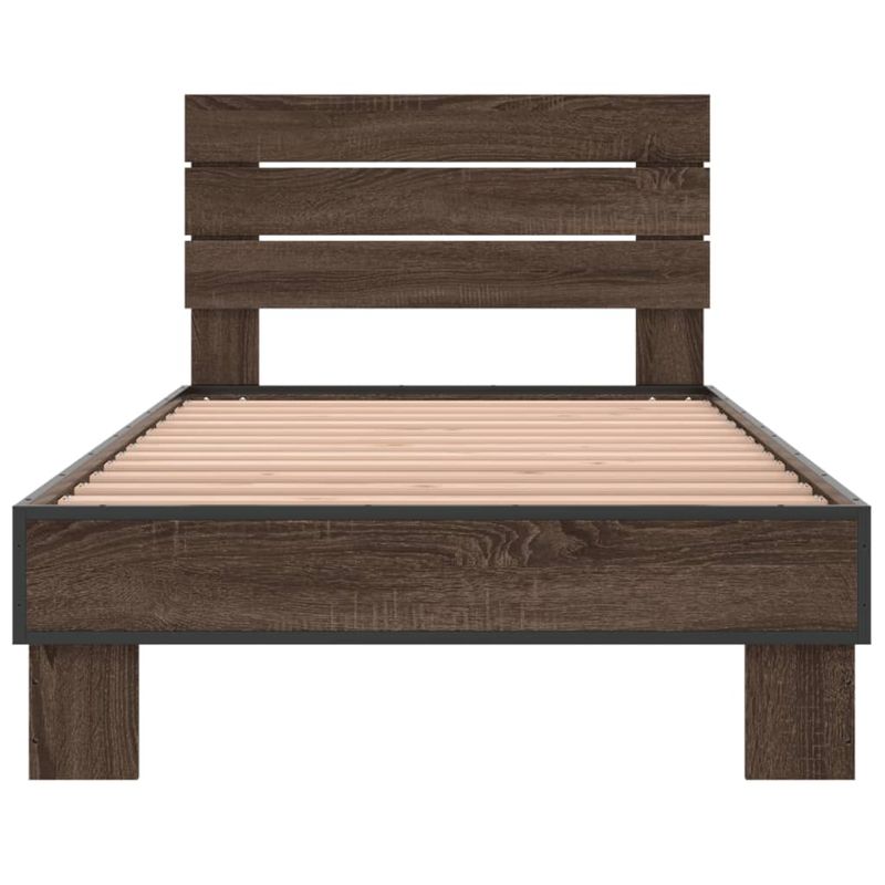 Casa si Gradina - Mobilier - Paturi si accesorii - Paturi - Cadru de pat, stejar maro, 100x200 cm, lemn prelucrat si metal - Infinity.ro