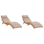 Casa si Gradina - Gradina si terasa - Mobilier exterior - Scaune si sezlonguri gradina - Sezlonguri cu perne, 2 buc., taupe, lemn masiv de acacia - Infinity.ro