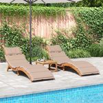 Casa si Gradina - Gradina si terasa - Mobilier exterior - Scaune si sezlonguri gradina - Sezlonguri cu perne, 2 buc., taupe, lemn masiv de acacia - Infinity.ro
