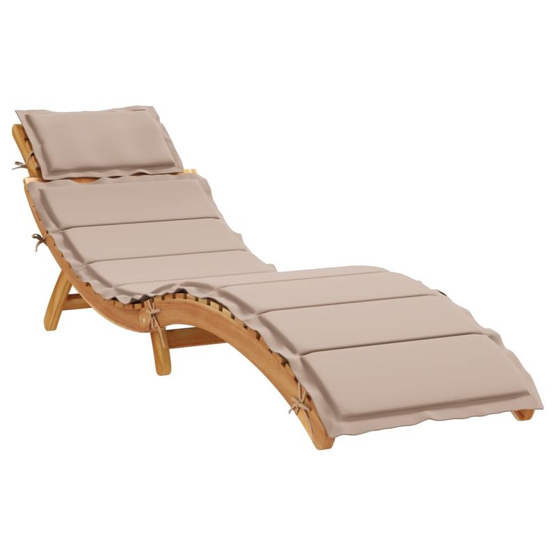 Casa si Gradina - Gradina si terasa - Mobilier exterior - Scaune si sezlonguri gradina - Sezlonguri cu perne, 2 buc., taupe, lemn masiv de acacia - Infinity.ro