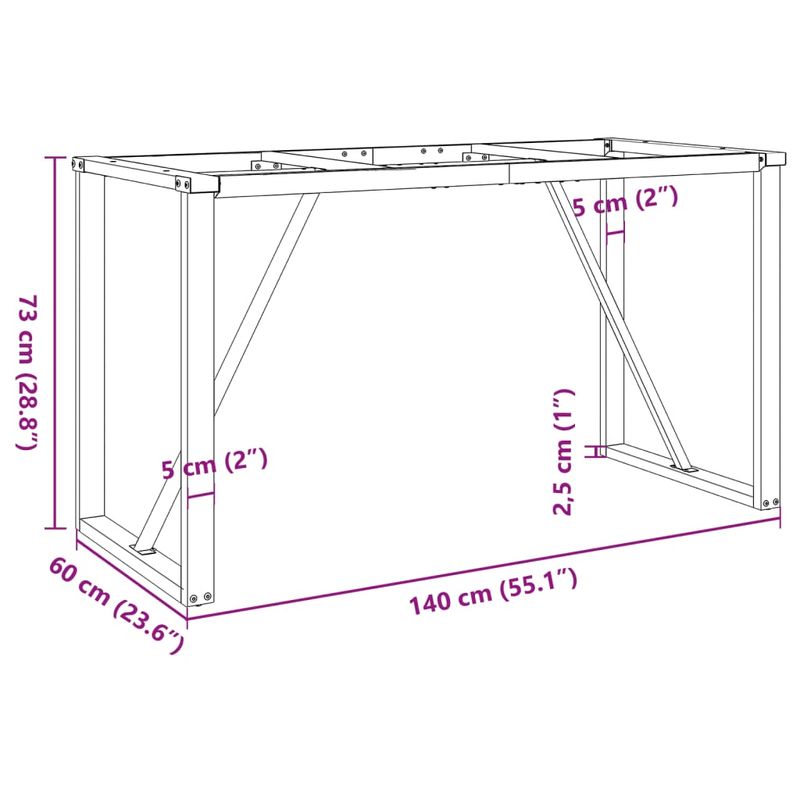 Casa si Gradina - Mobilier - Feronerie si accesorii mobila - Picioare masa de sufragerie O-Frame 140x60x73 cm Fonta - Infinity.ro