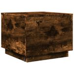 Casa si Gradina - Mobilier - Mese si birouri - Masute de cafea - Masuta de cafea cu lumini LED, stejar fumuriu, 50x50x40 cm - Infinity.ro