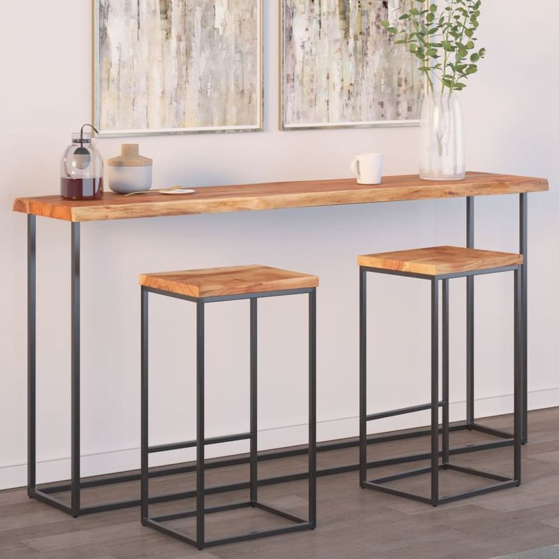 Casa si Gradina - Constructii - Lemn constructii - Placi lemn - Blat masa 160x40x2,5 cm dreptunghiular lemn acacia margine vie - Infinity.ro