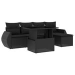 Casa si Gradina - Gradina si terasa - Mobilier exterior - Seturi mobila gradina - Set mobilier de gradina cu perne, 6 piese, negru, poliratan - Infinity.ro