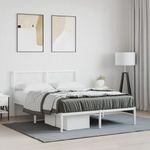 Casa si Gradina - Mobilier - Paturi si accesorii - Paturi - Cadru de pat metalic cu tablie, alb, 140x190 cm - Infinity.ro