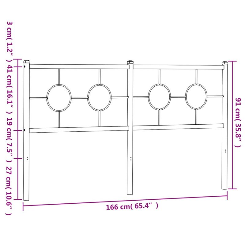 Casa si Gradina - Mobilier - Paturi si accesorii - Accesorii paturi - Tablie de pat metalica, negru, 160 cm - Infinity.ro