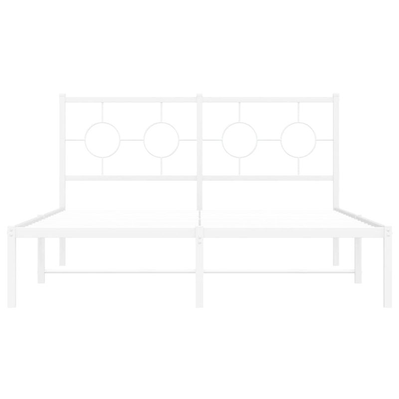 Casa si Gradina - Mobilier - Paturi si accesorii - Paturi - Cadru de pat metalic cu tablie, alb, 140x190 cm - Infinity.ro
