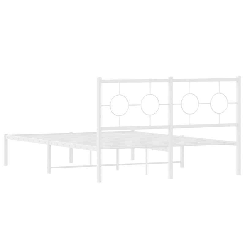 Casa si Gradina - Mobilier - Paturi si accesorii - Paturi - Cadru de pat metalic cu tablie, alb, 140x190 cm - Infinity.ro
